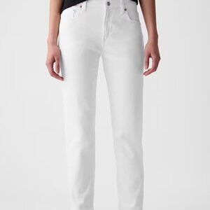 GAP Denim Girlfriend White Pants
